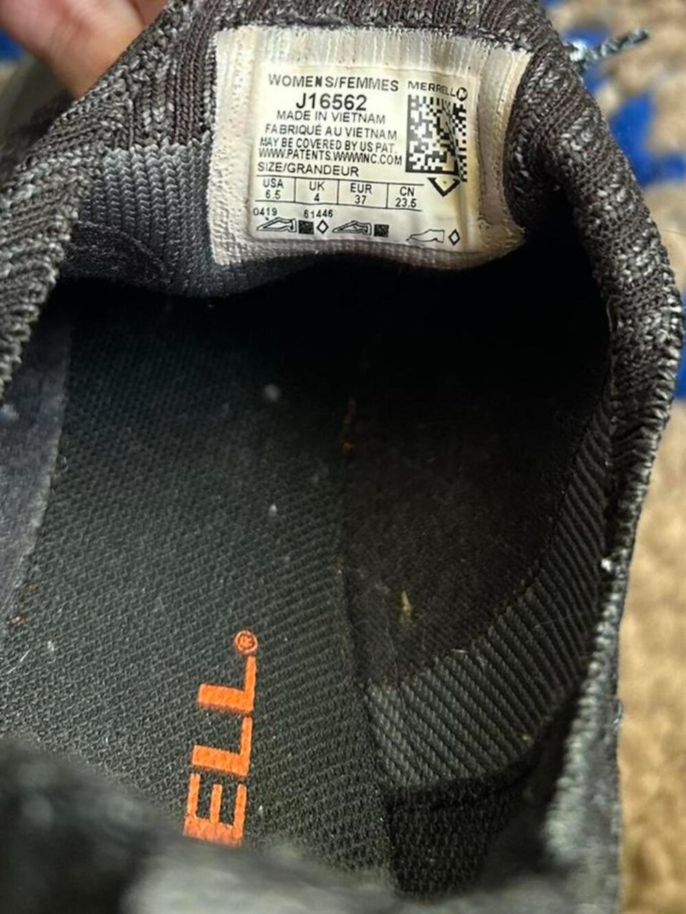 Merrell super lightweight mag-9 vibram black knit trail hiking running shoes - Picture 5 of 5